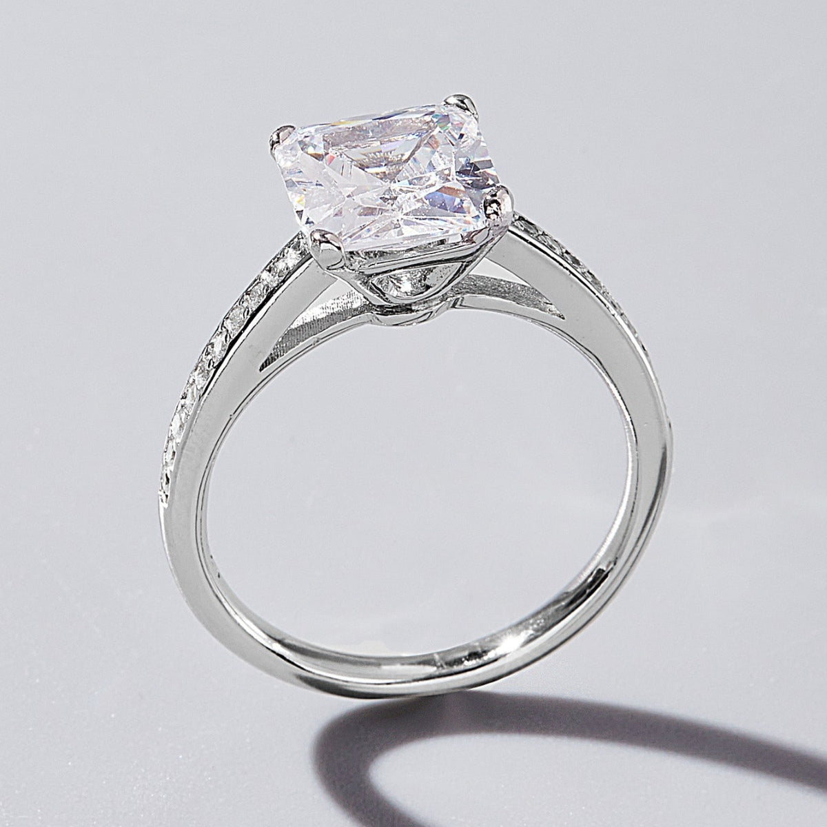 Platinum-plated, 925 sterling silver, Zircon Ring