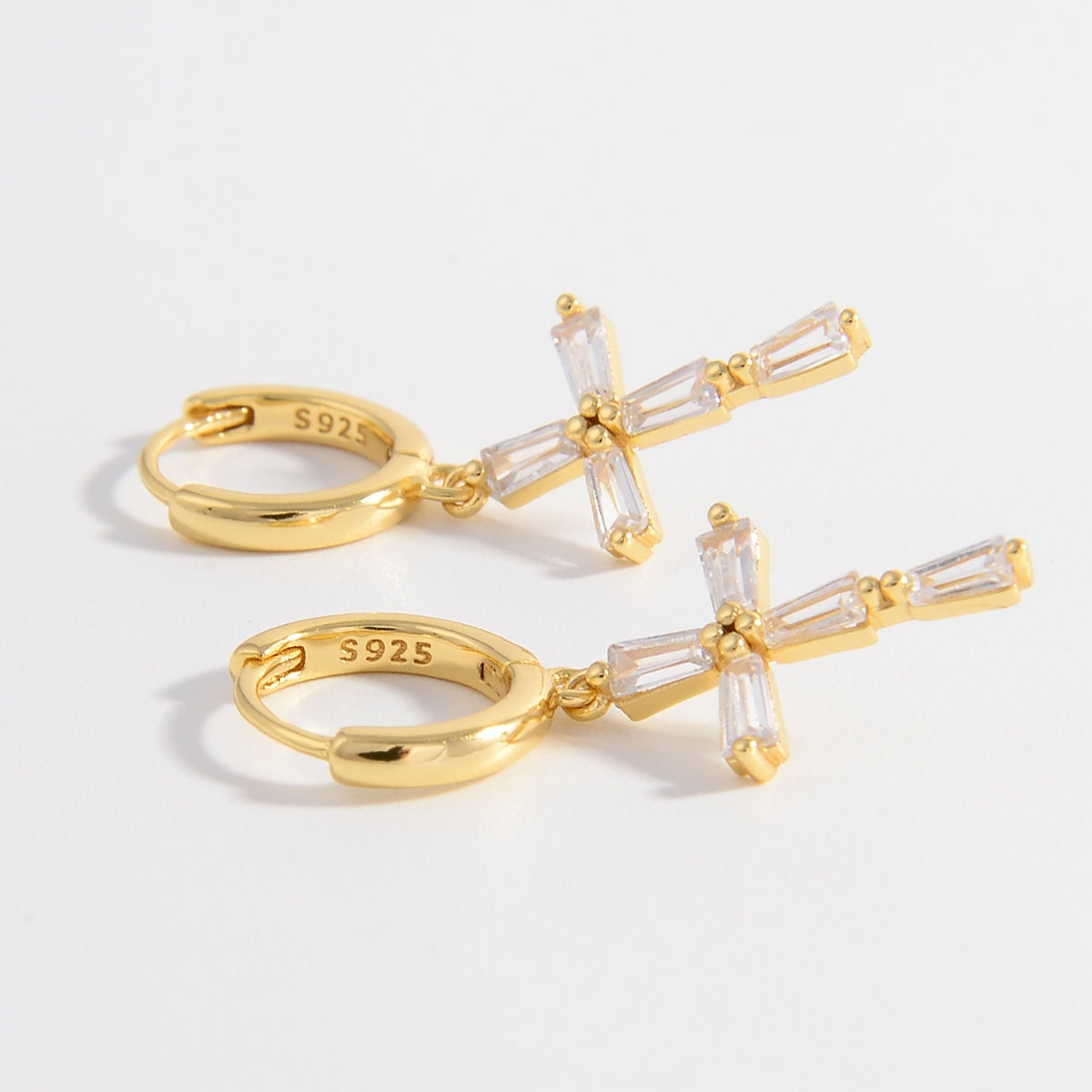 Zircon Cross Earrings