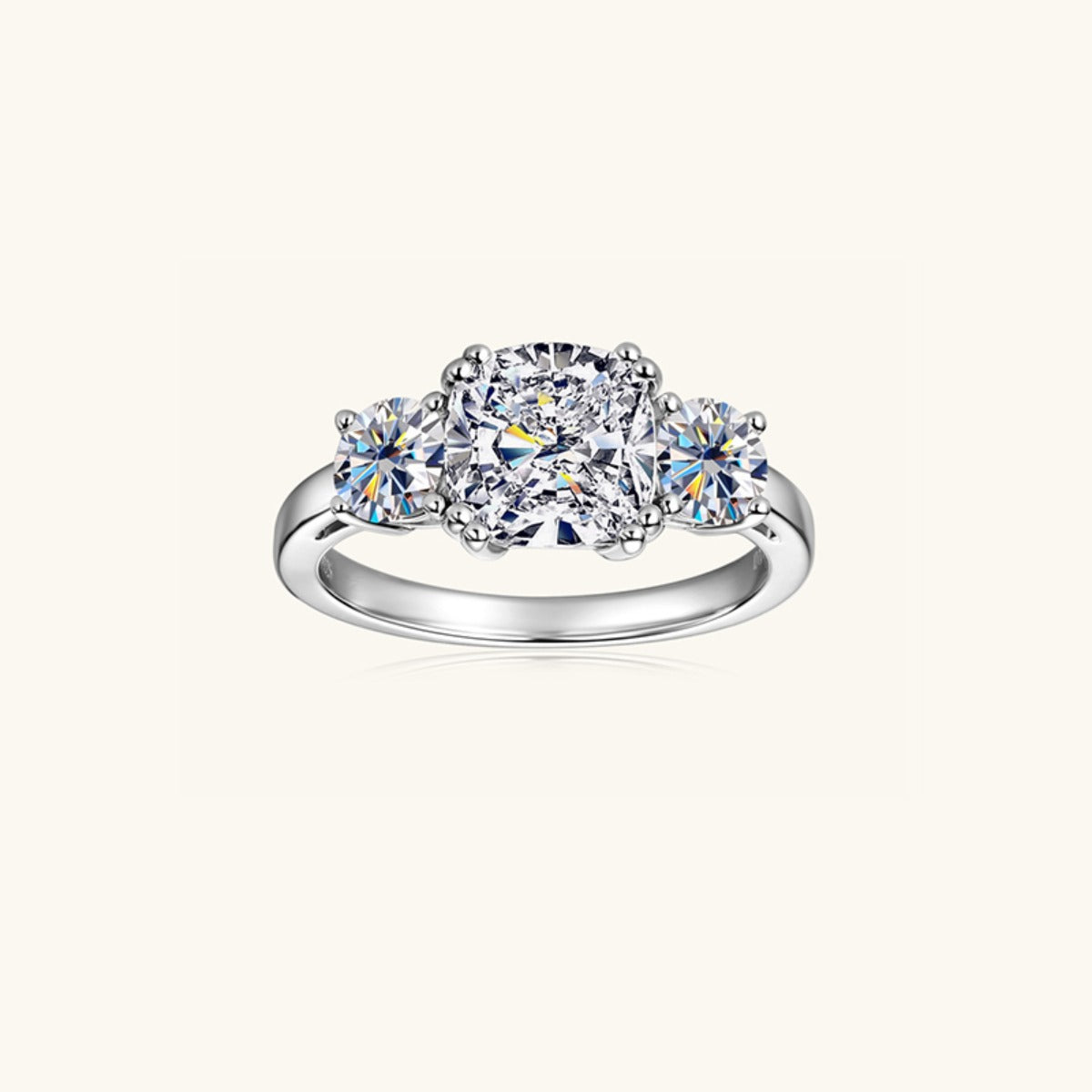 3.5 Carat Moissanite Sterling Silver Ring