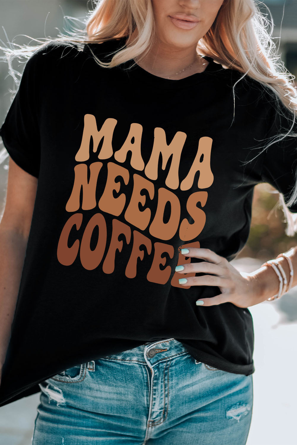 "MAMA NEEDS COFFEE" Graphic T Shirt