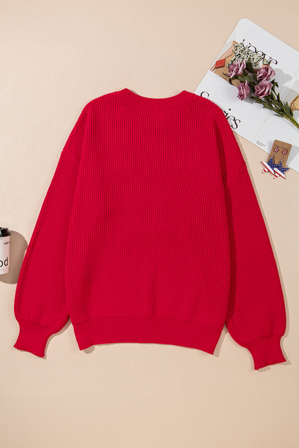 Racing Red Sparkle All The Way Tinsel Crew Neck Sweater