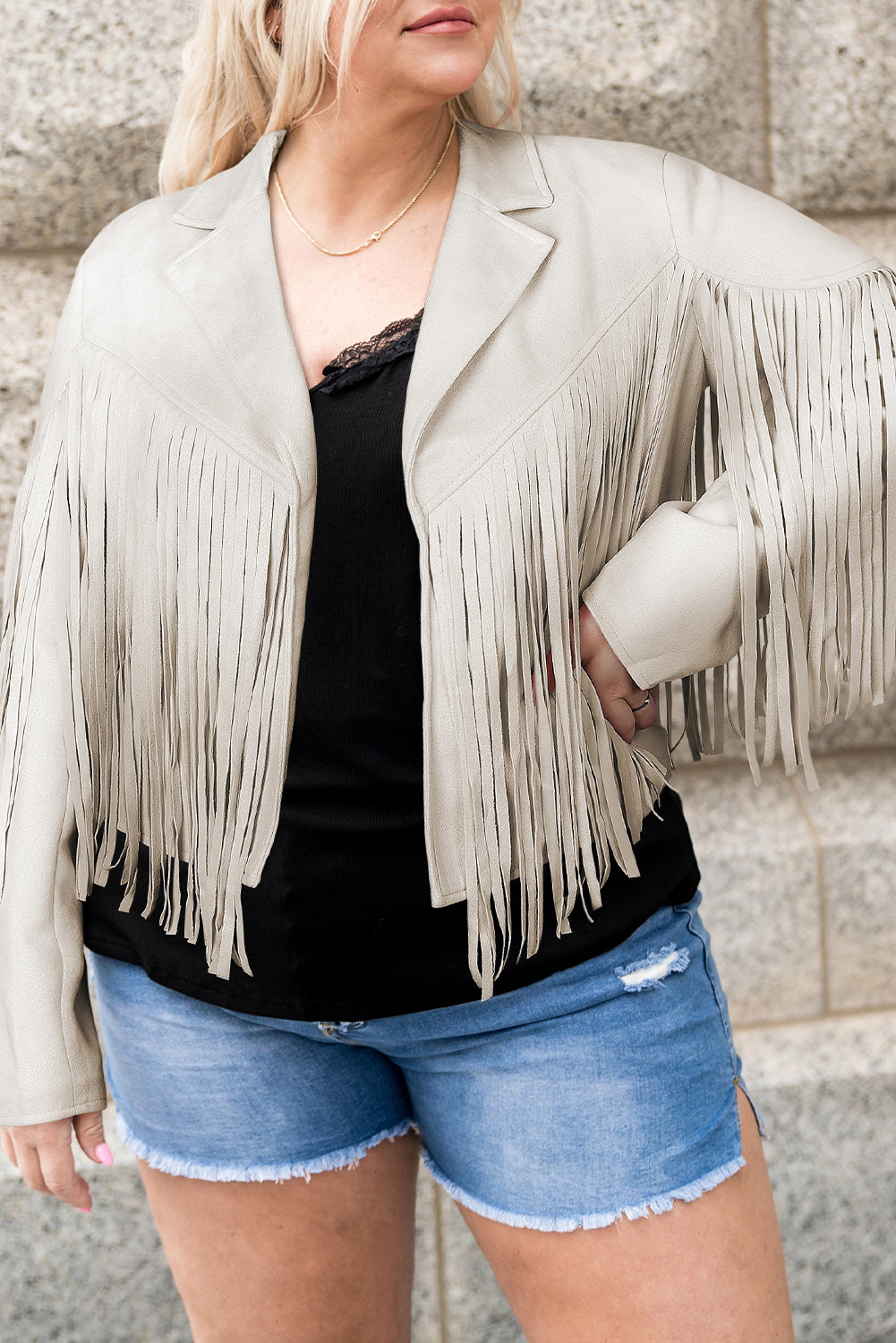 Fringe Open Front Jacket