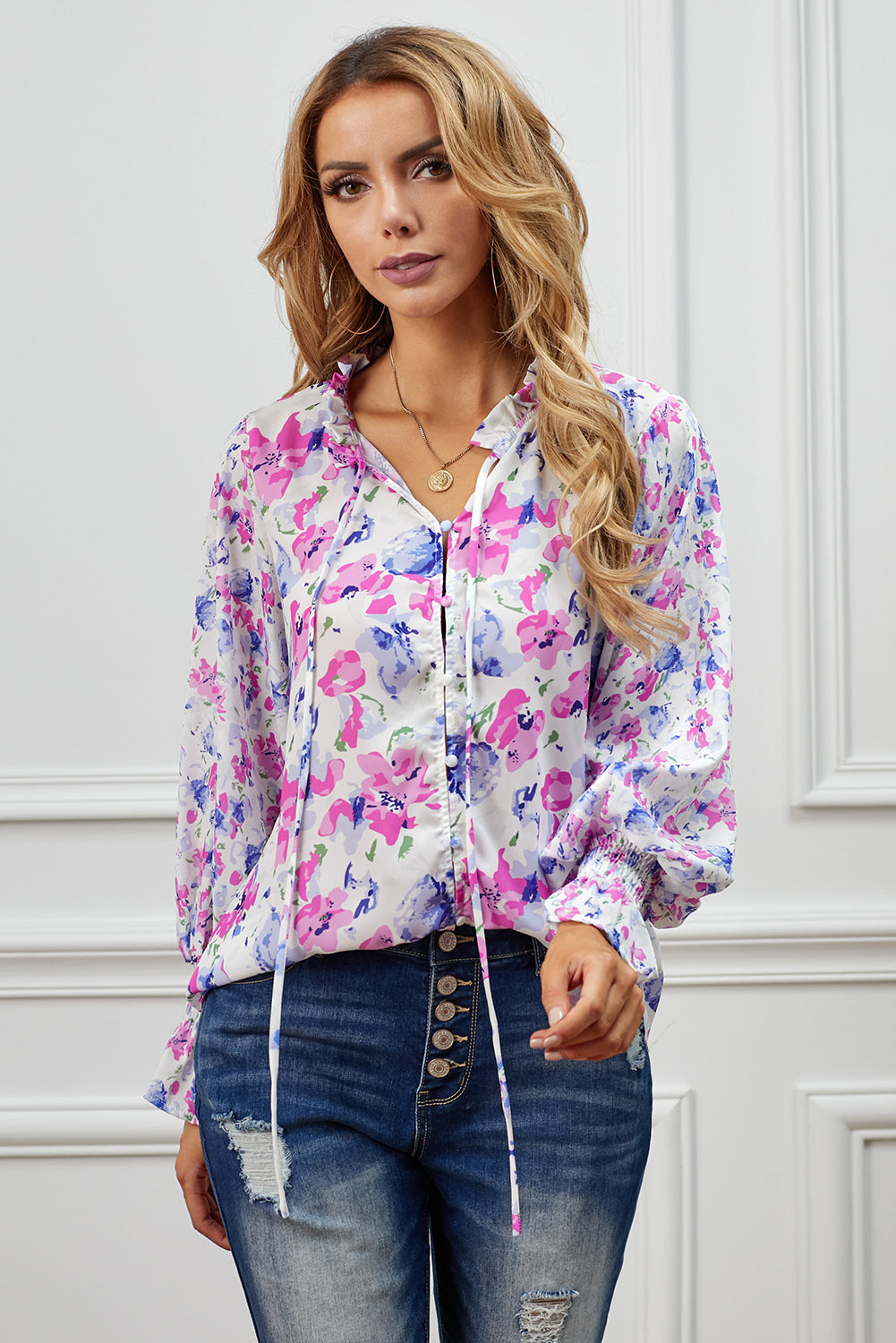 Floral Smocked Blouse