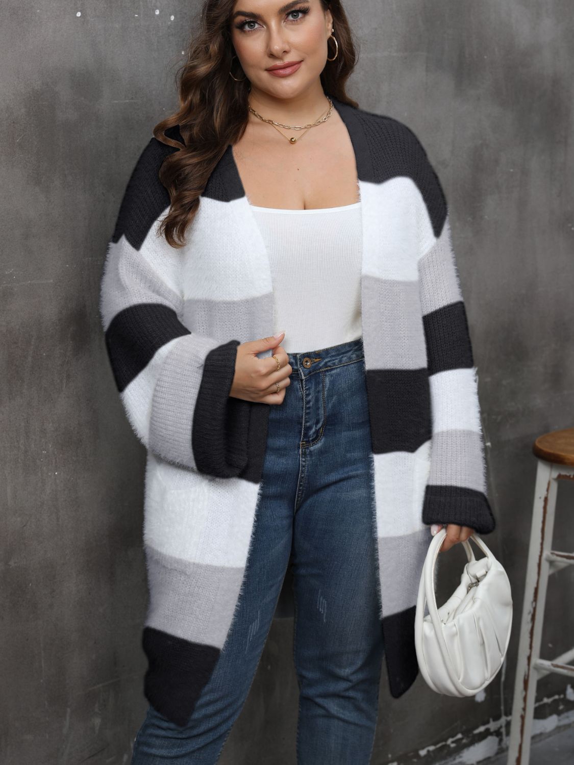 Open Front Long Sleeve Cardigan