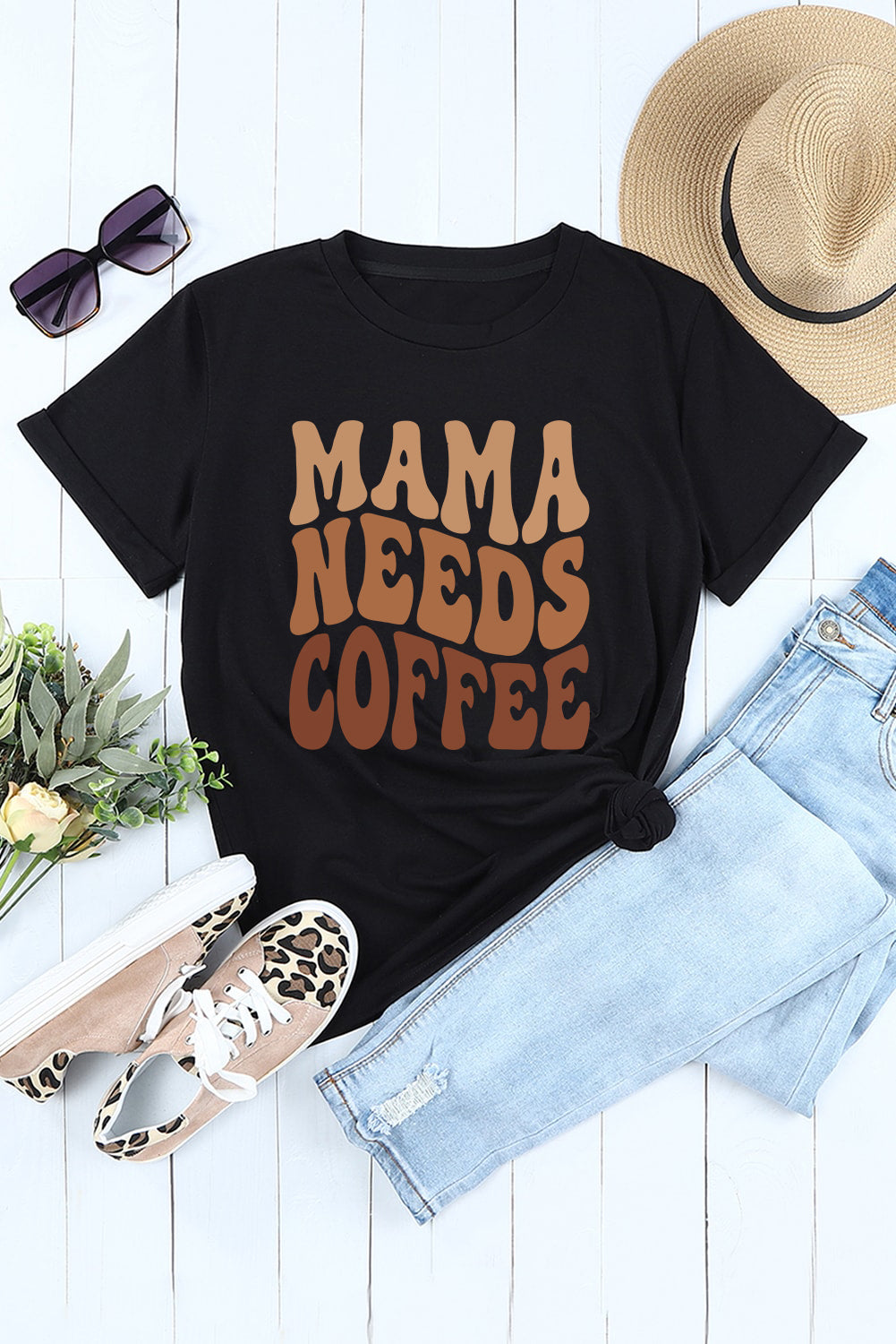 "MAMA NEEDS COFFEE" Graphic T Shirt