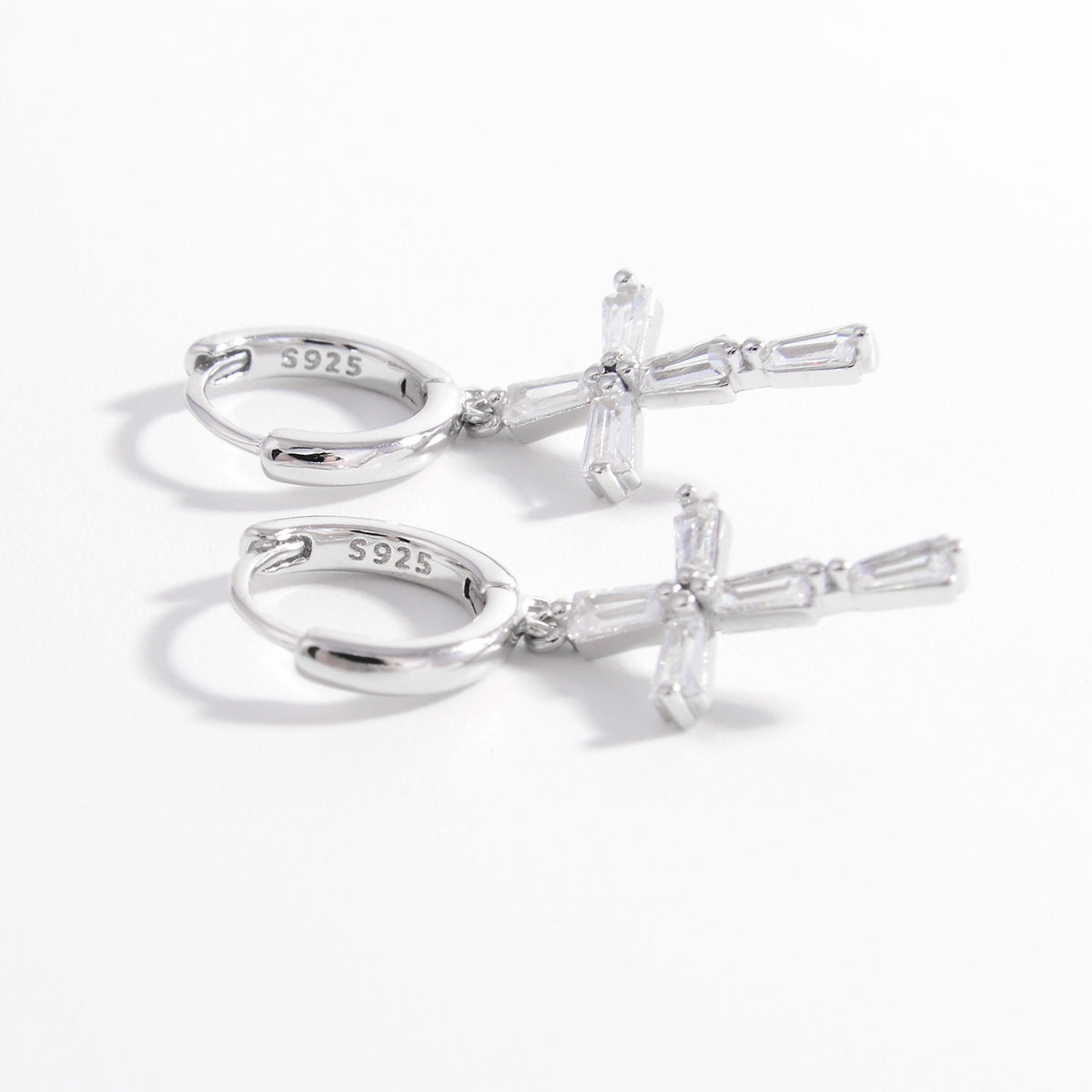 Zircon Cross Earrings