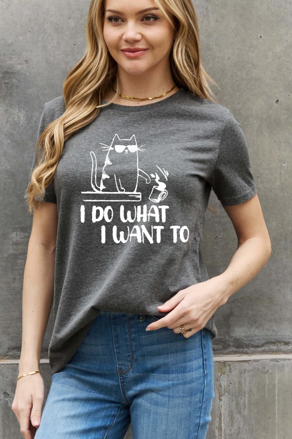 Simply LoveI DO WHAT I WANT TO Graphic Cotton Tee