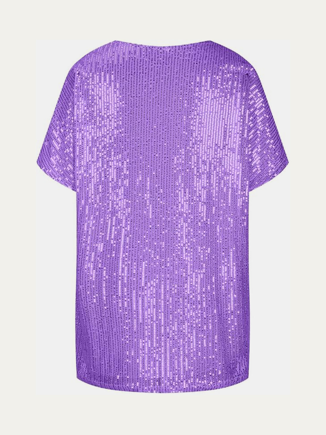 Sequin V-Neck Short Sleeve Top