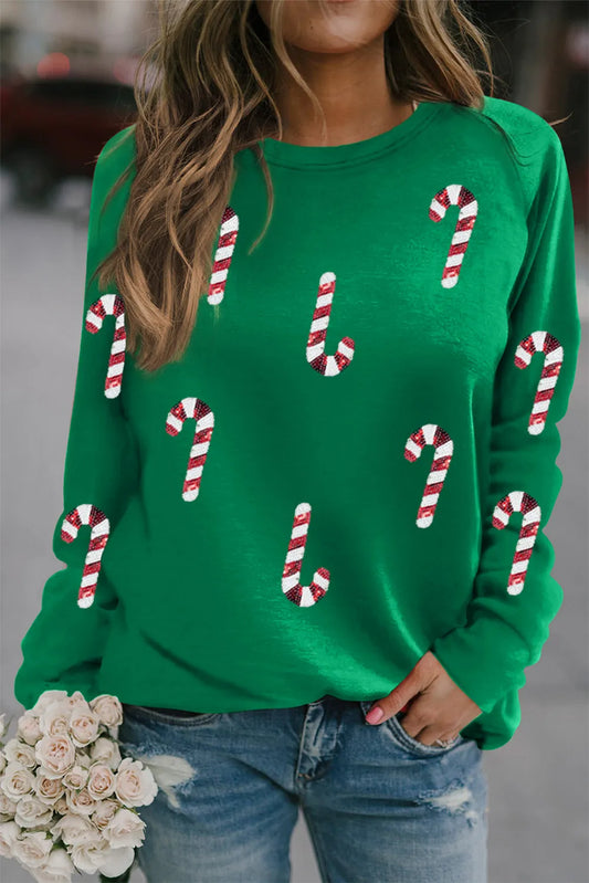 Candy Cane Long Sleeve Sweatshirt