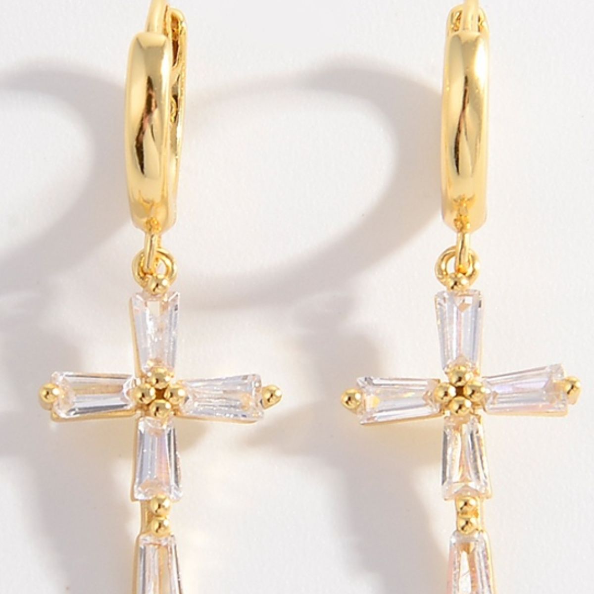 Zircon Cross Earrings