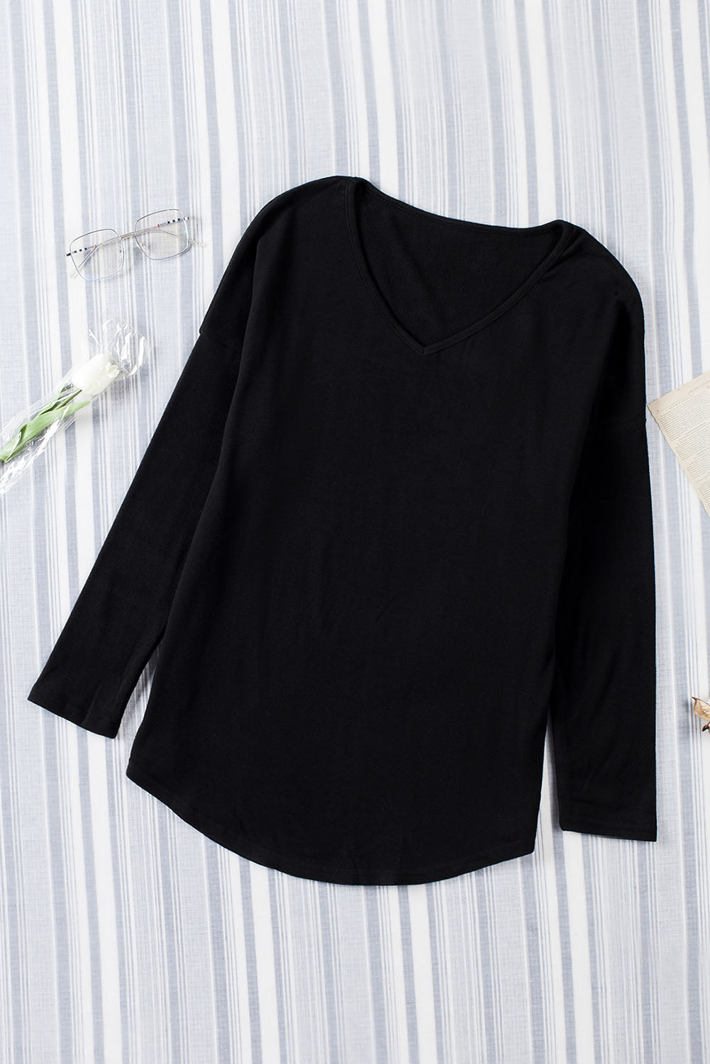 V Neck Long Sleeve Henley