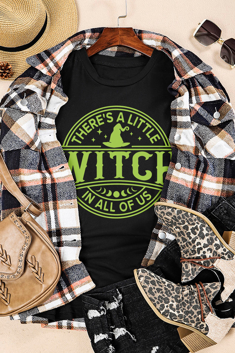 Black" WITCH" Halloween Graphic T Shirt