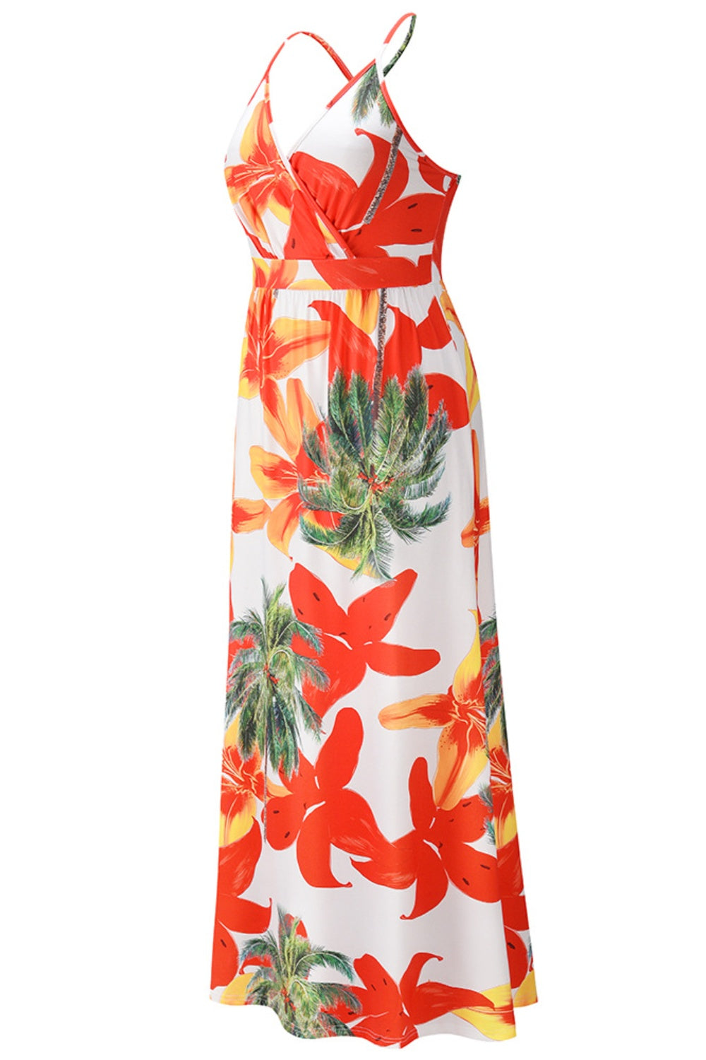 Crisscross Floral Surplice Cami Dress