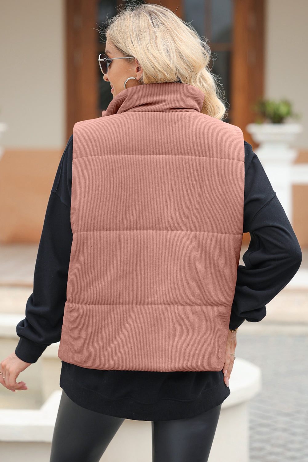 Pocketed Zip Up Puffer Vest