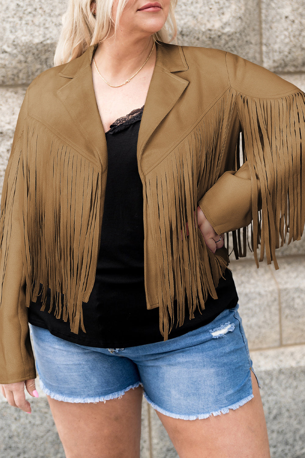 Fringe Open Front Jacket