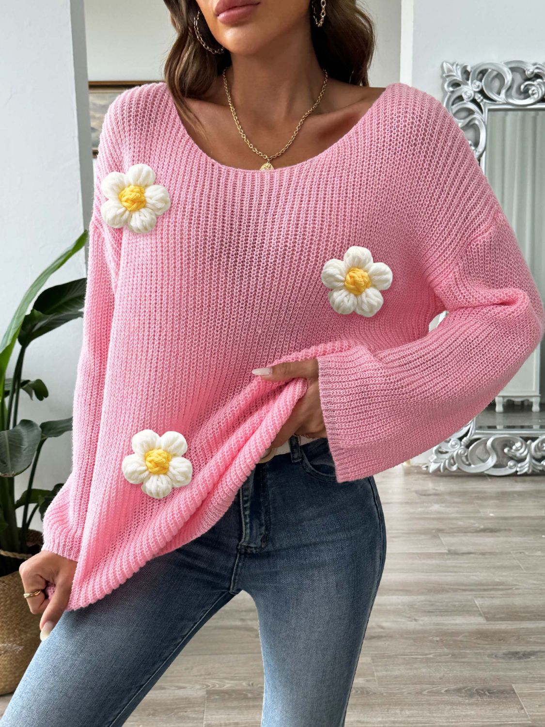 Daisies Long Sleeve Sweater