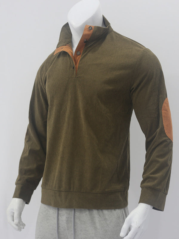 Men's Casual Stand Collar Long Sleeve Sweatshirt