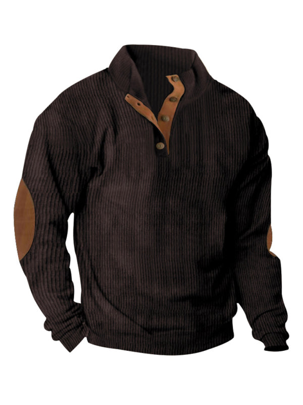 Men's Casual Stand Collar Long Sleeve Sweatshirt