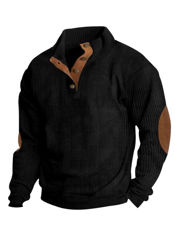 Men's Casual Stand Collar Long Sleeve Sweatshirt