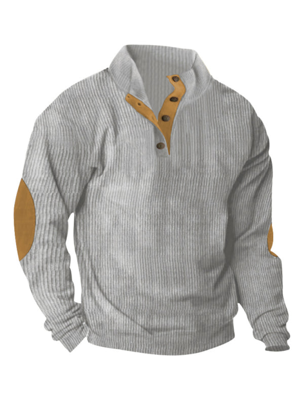 Men's Casual Stand Collar Long Sleeve Sweatshirt