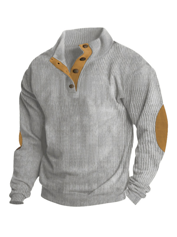 Men's Casual Stand Collar Long Sleeve Sweatshirt