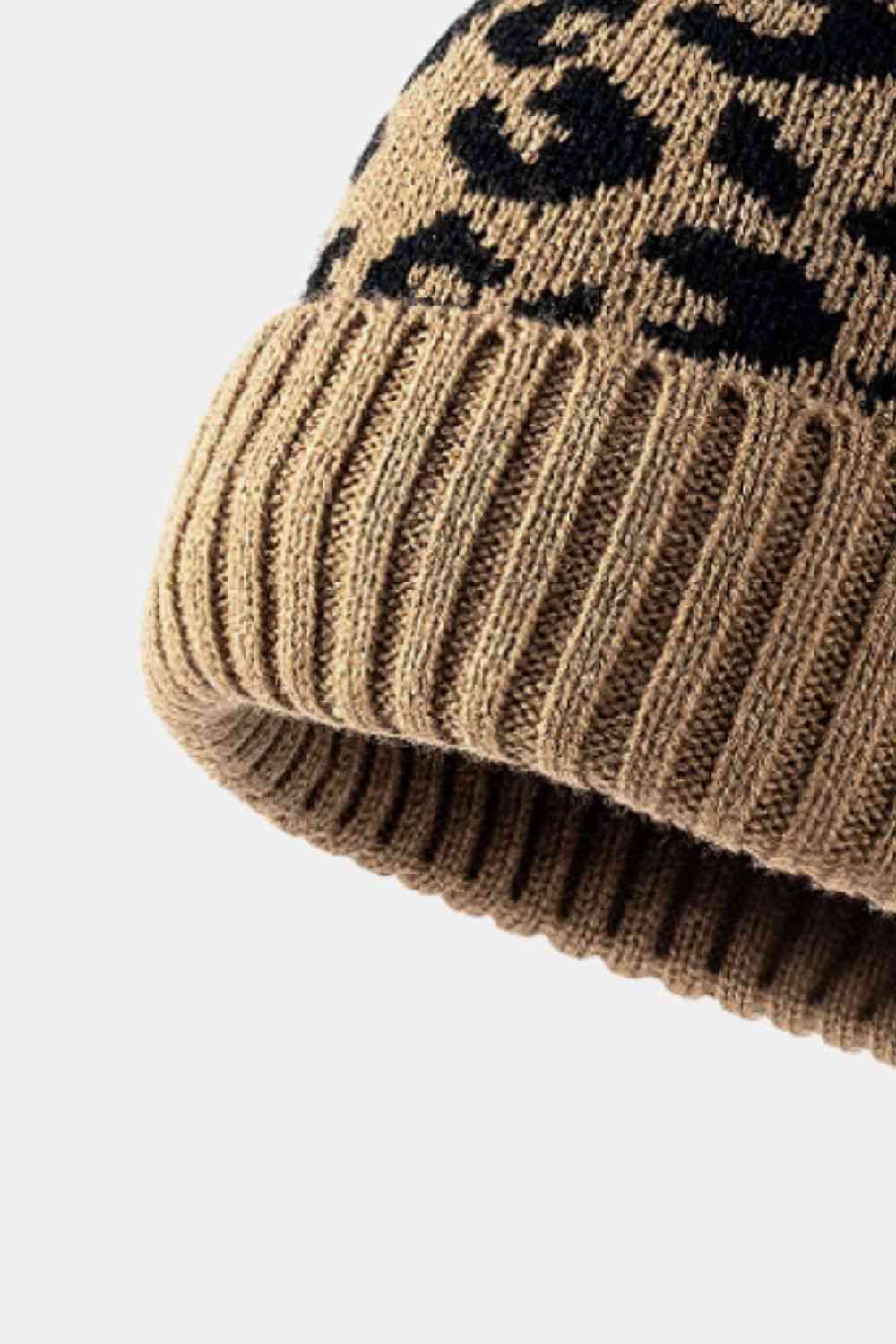 Leopard Pom-Pom Beanie