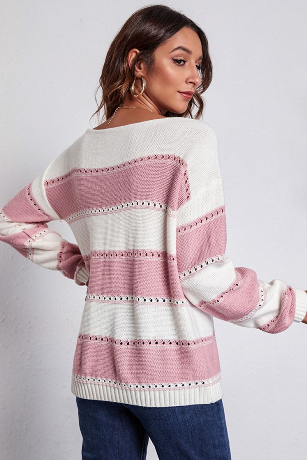 Boat Neck Dropped Shoulder Sweater