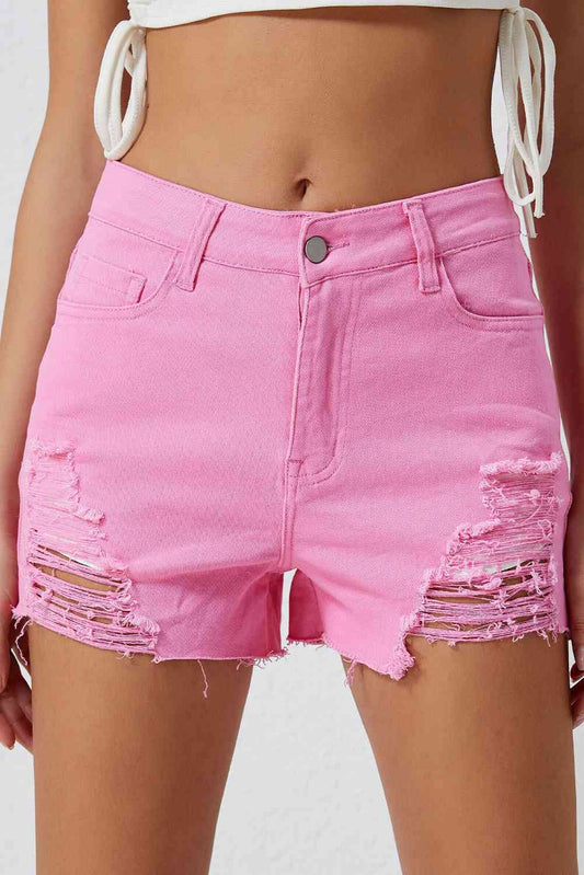 Distressed Denim Shorts