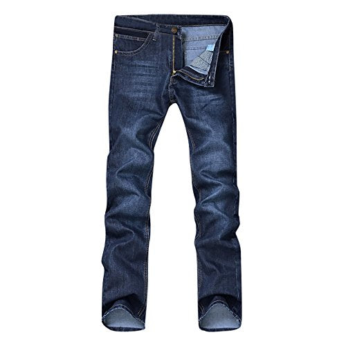 Mens Biker Jeans Casual Fit Straight Leg Denim