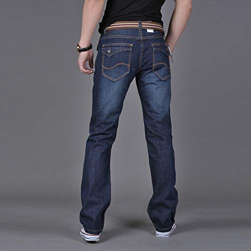 Mens Biker Jeans Casual Fit Straight Leg Denim