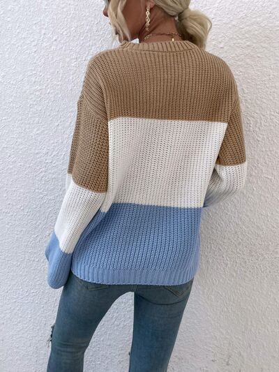 Color Block Comfort Sweater