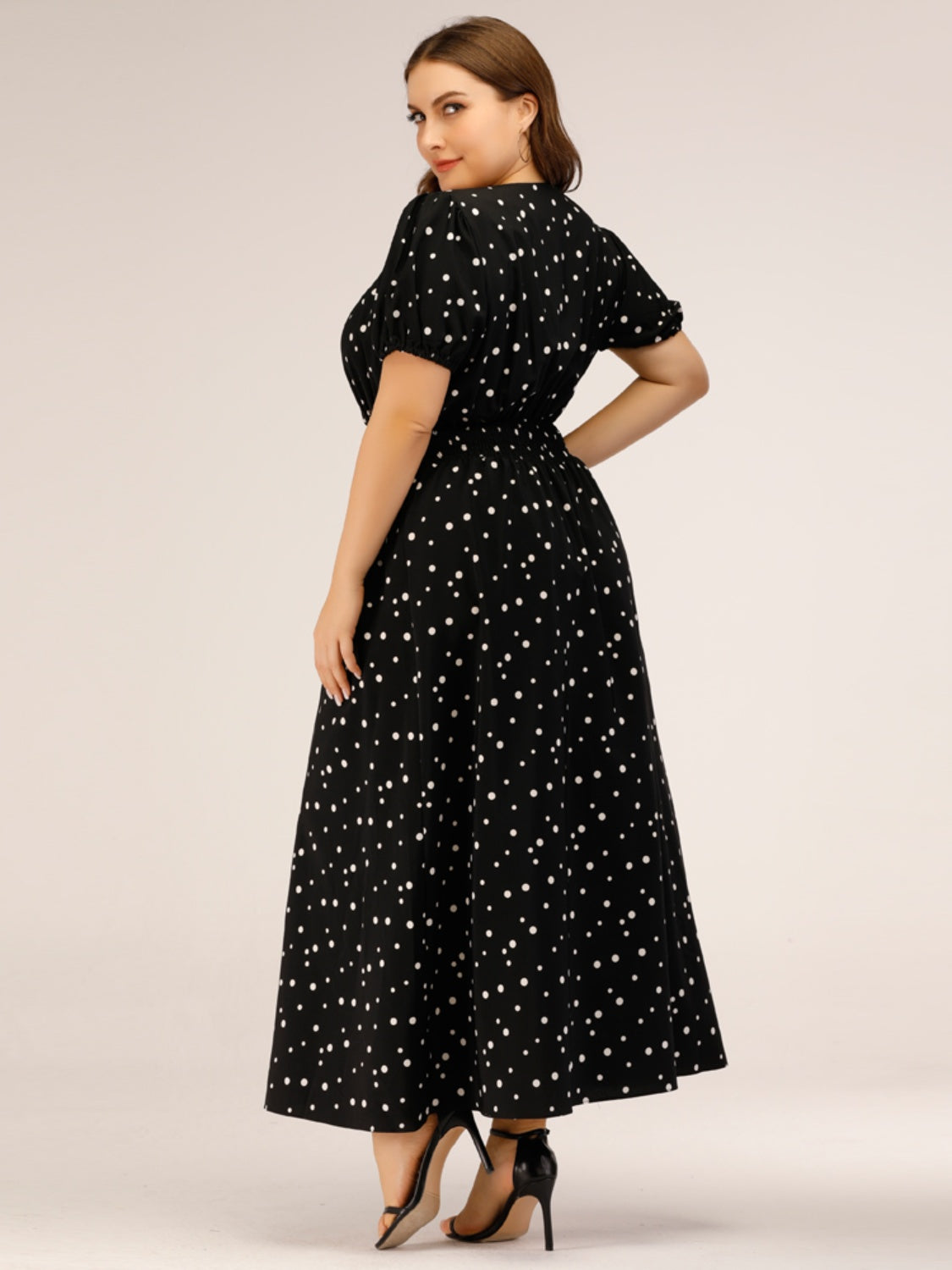 Polka Dot Square Neck Dress