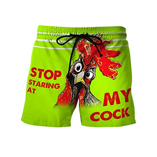 Men's Funny Rooster Swim Trunks