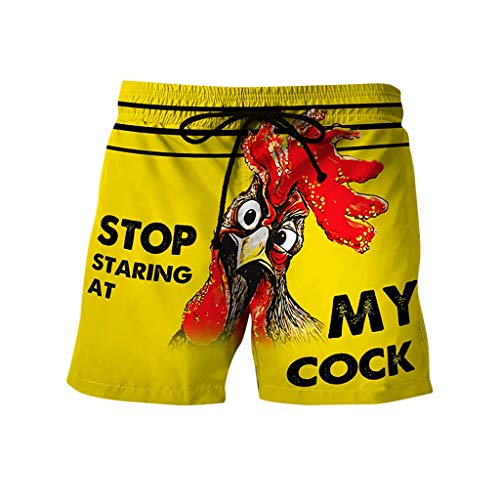 Men's Funny Rooster Swim Trunks