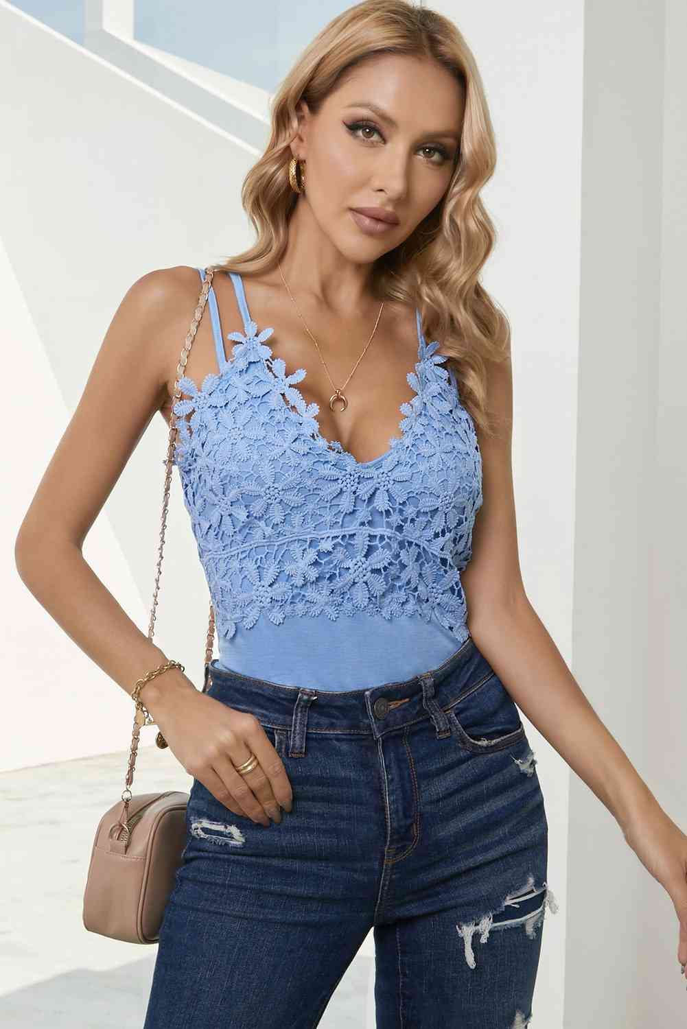 Lace Spaghetti Strap Cami Top