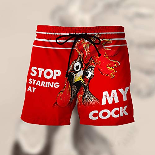 Men's Funny Rooster Swim Trunks