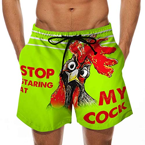 Men's Funny Rooster Swim Trunks