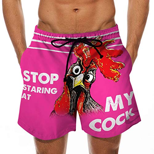 Men's Funny Rooster Swim Trunks