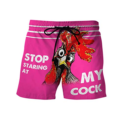 Men's Funny Rooster Swim Trunks