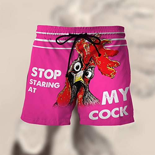 Men's Funny Rooster Swim Trunks