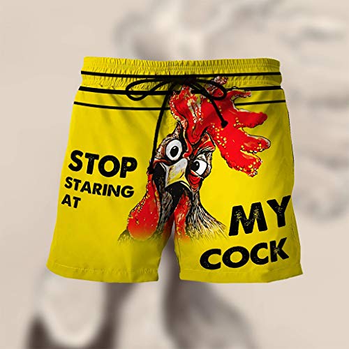 Men's Funny Rooster Swim Trunks