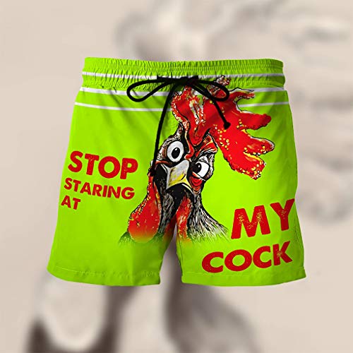 Men's Funny Rooster Swim Trunks