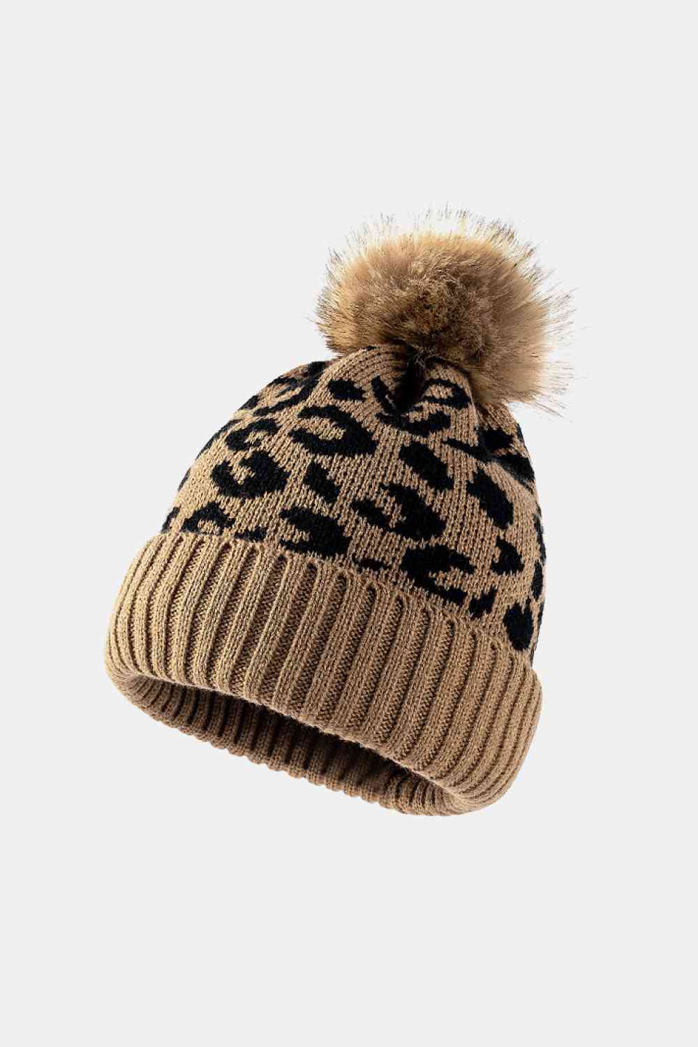 Leopard Pom-Pom Beanie