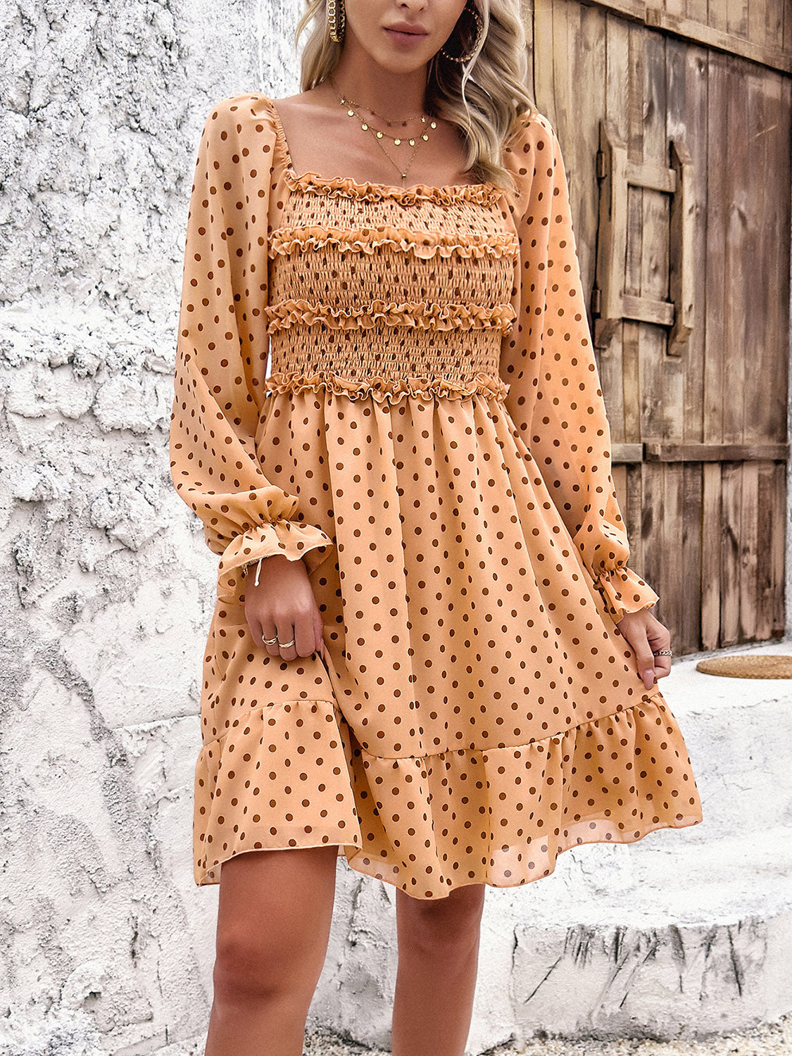 Polka Dot Long Sleeve Dress