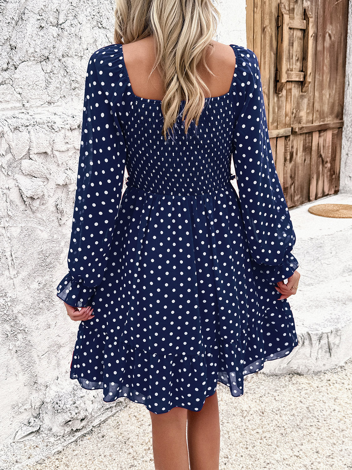 Polka Dot Long Sleeve Dress