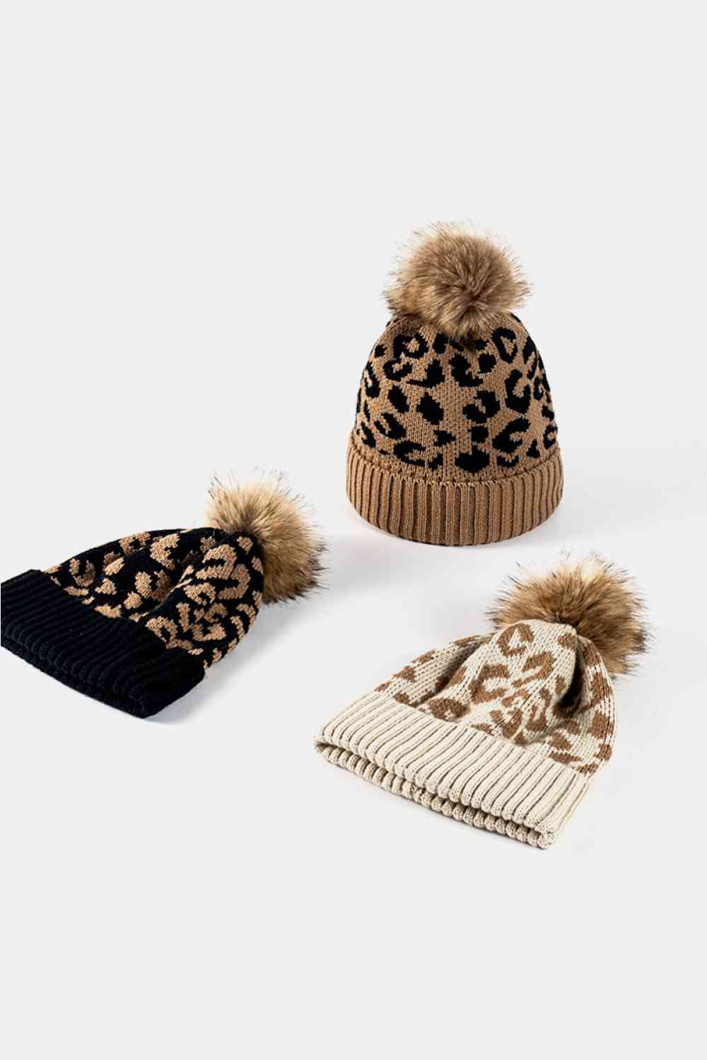 Leopard Pom-Pom Beanie