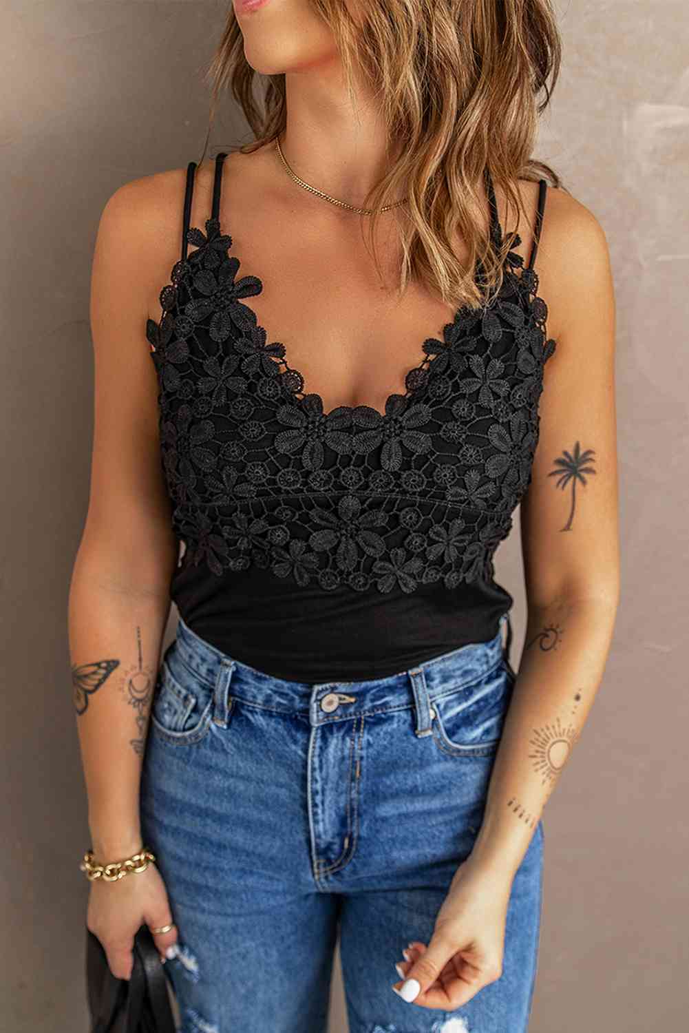 Lace Spaghetti Strap Cami Top