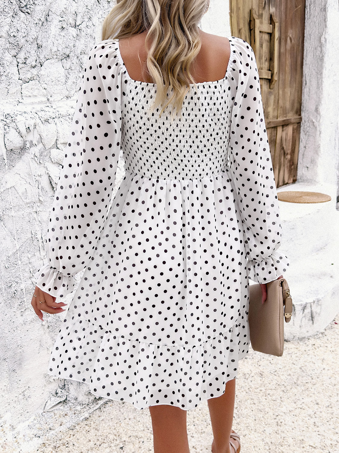 Polka Dot Long Sleeve Dress