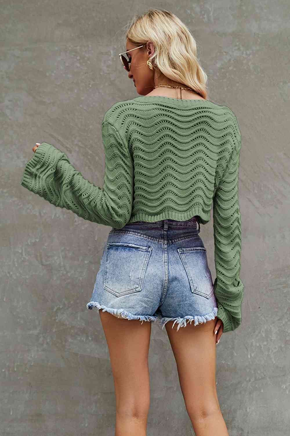 Cropped Openwork Sweater