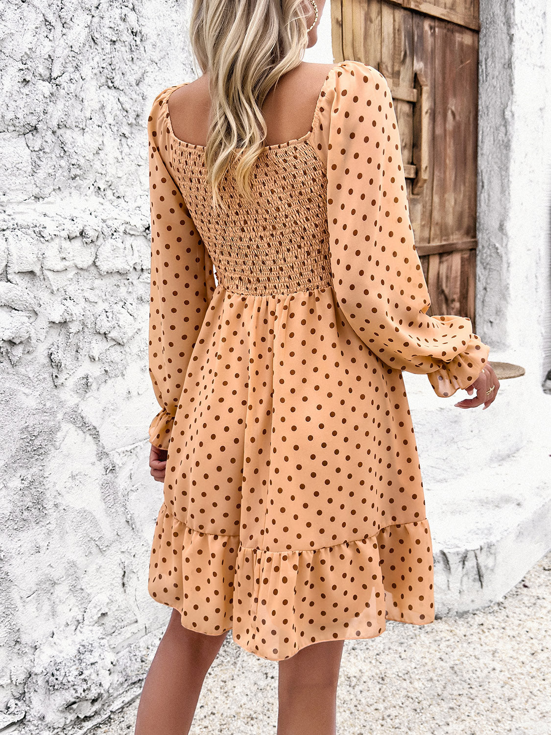 Polka Dot Long Sleeve Dress